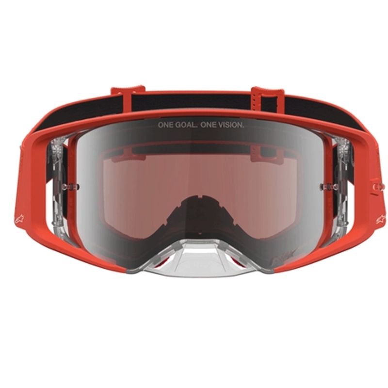 Очила за мотокрос Alpinestars Supertech Vesta в оранжево-сребрист цвят