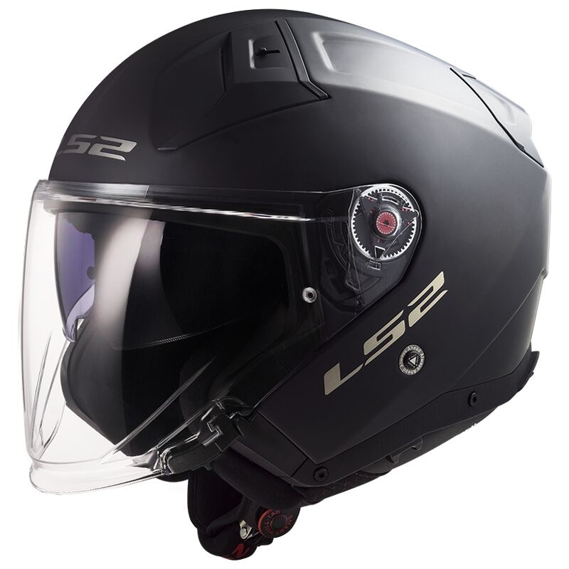 Отворена мотоциклетна каска LS2 OF603 Infinity II Solid Black Matte - II. качество
