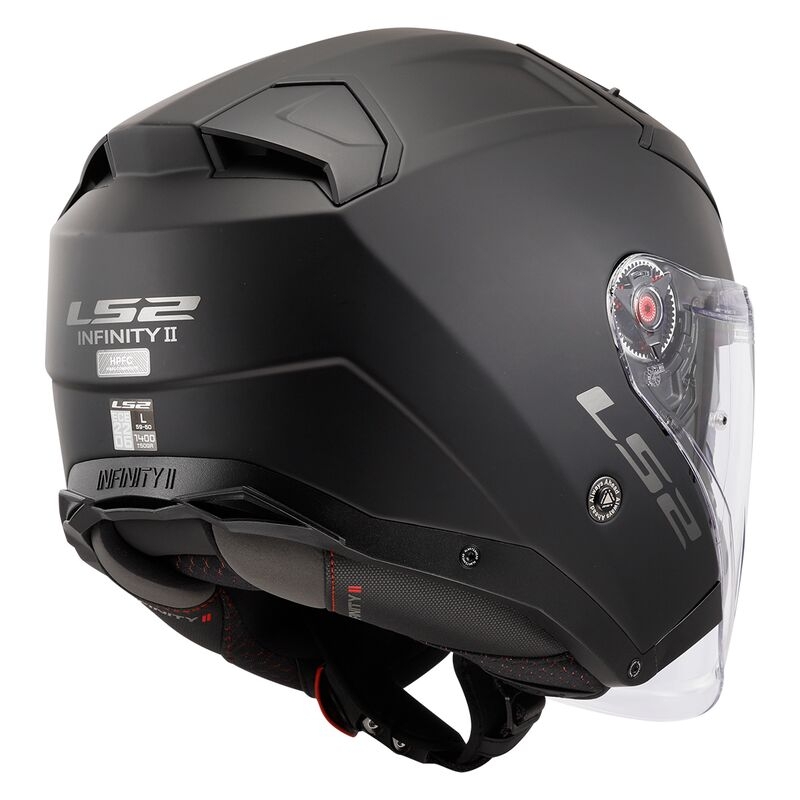 Отворена мотоциклетна каска LS2 OF603 Infinity II Solid Black Matte - II. качество