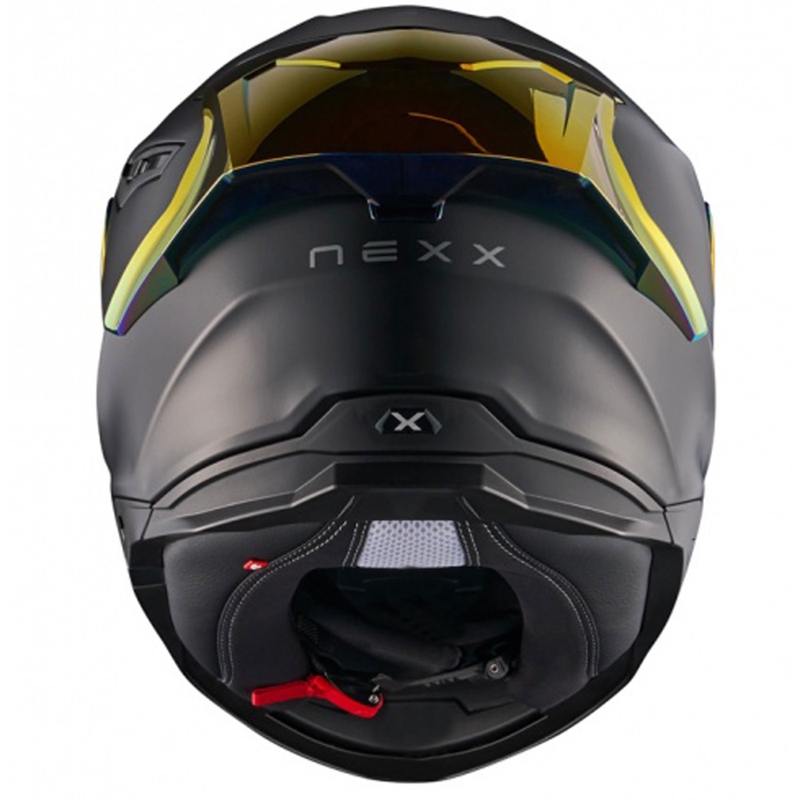 Интегрална мотоциклетна каска NEXX Y.100R Subsonic матово черно-червена - II. качество разпродажба
