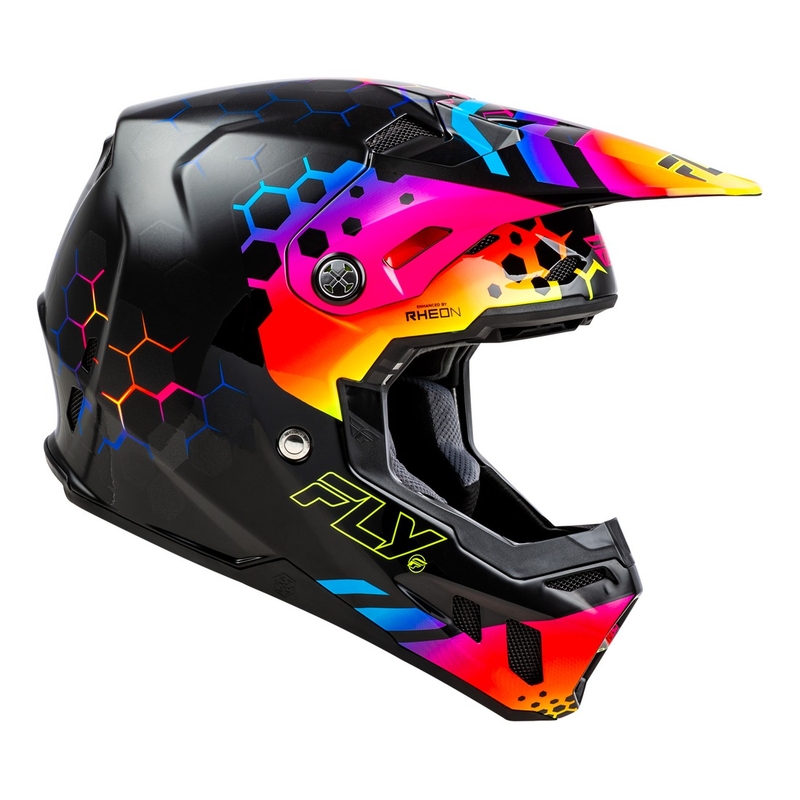 Каска за мотокрос FLY Racing Formula CC Tektonic черно-жълто-розова - II. качество