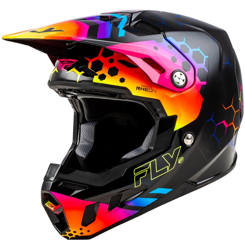 Каска за мотокрос FLY Racing Formula CC Tektonic черно-жълто-розова - II. качество