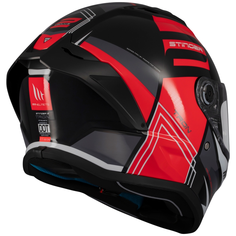 MT Stinger 2 Tron интегрална мотоциклетна каска черно-червено-сива - II. качество