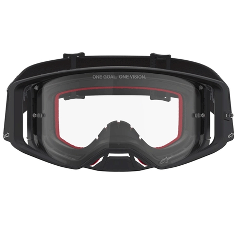 Мотокрос очила Alpinestars Supertech Vesta, черно-сребристи с прозрачен плексиглас