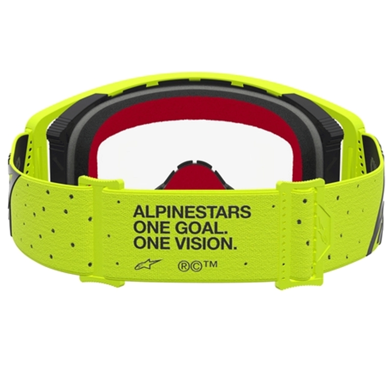 Мотокрос очила Alpinestars Supertech Vesta fluo жълто-черни (прозрачен плексиглас)