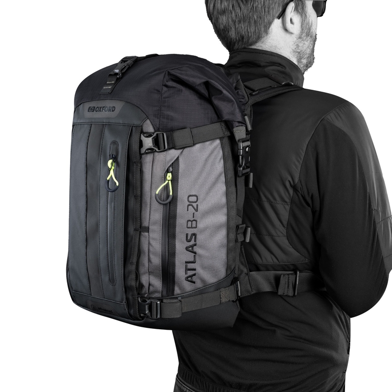 Чанта за мотоциклет Oxford Atlas B-20 Advanced Backpack 20 л сива - II. качество