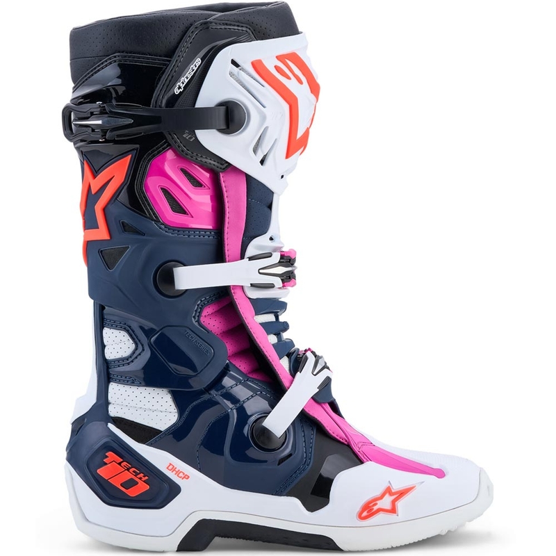 Мотокрос ботуши Alpinestars TECH 10 Supervented, тъмносиньо-бяло-черно-лилаво