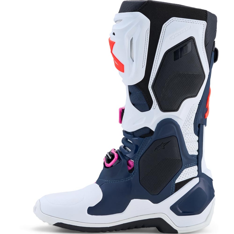 Мотокрос ботуши Alpinestars TECH 10 Supervented, тъмносиньо-бяло-черно-лилаво