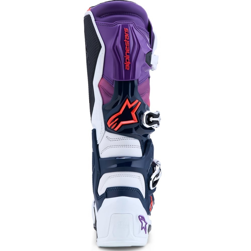 Мотокрос ботуши Alpinestars TECH 7, лилаво-бяло-тъмносиньо-флуоресцентно червено