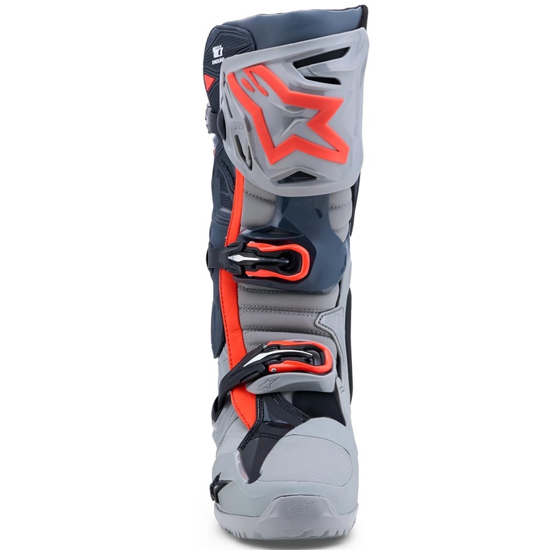 Мотоциклетни ботуши Alpinestars Tech 10 Enduro, сиви-тъмносиви-флуоресцентно червени