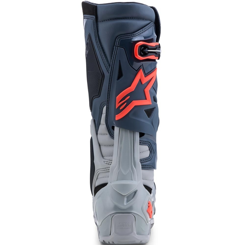 Мотоциклетни ботуши Alpinestars Tech 10 Enduro, сиви-тъмносиви-флуоресцентно червени
