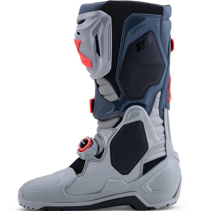 Мотоциклетни ботуши Alpinestars Tech 10 Enduro, сиви-тъмносиви-флуоресцентно червени