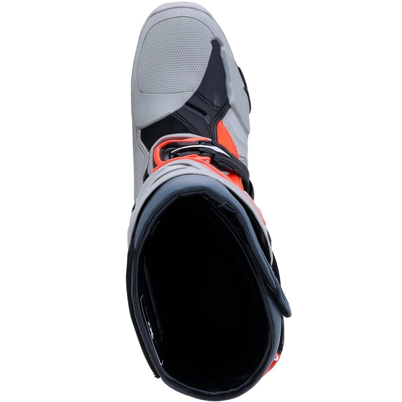 Мотоциклетни ботуши Alpinestars Tech 10 Enduro, сиви-тъмносиви-флуоресцентно червени