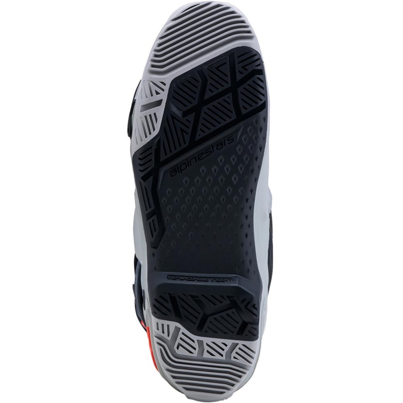 Мотоциклетни ботуши Alpinestars Tech 10 Enduro, сиви-тъмносиви-флуоресцентно червени