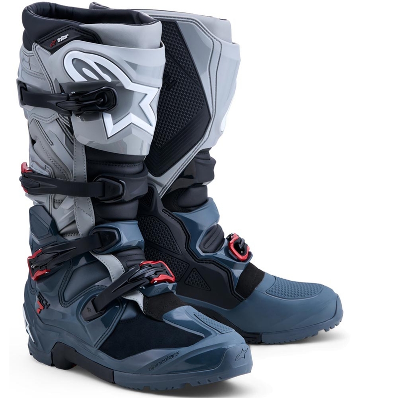 Мотоциклетни ботуши Alpinestars TECH 7 Enduro Drystar, тъмносиви-светлосиви-червени