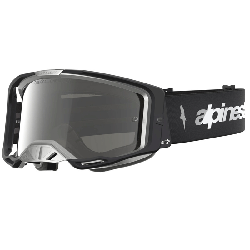 Мотокрос очила Alpinestars Vision 8 Amber, черно-сребристи