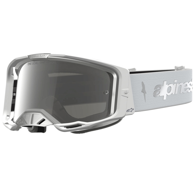 Мотокрос очила Alpinestars Vision 8 Amber, бяло-сребристо