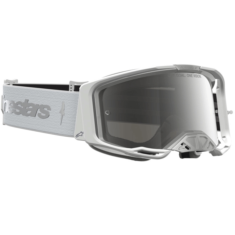 Мотокрос очила Alpinestars Vision 8 Amber, бяло-сребристо