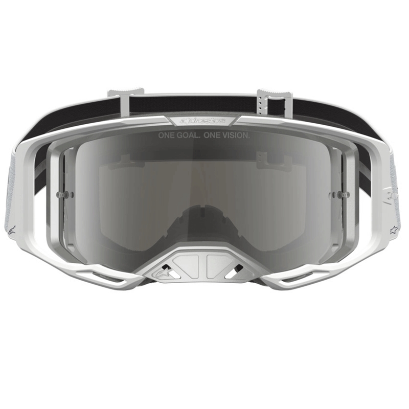 Мотокрос очила Alpinestars Vision 8 Amber, бяло-сребристо