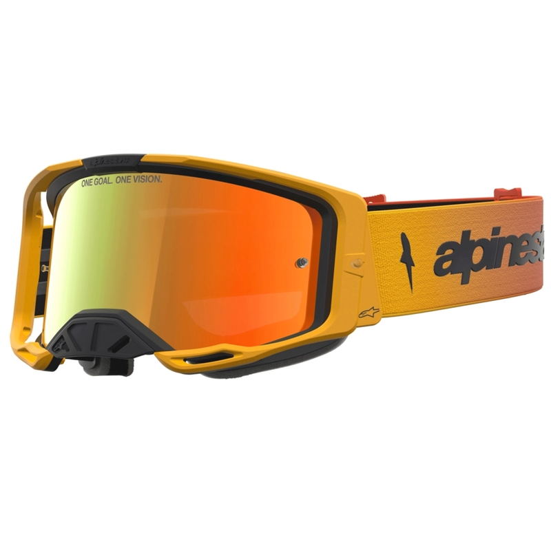 Мотокрос очила Alpinestars Vision 8 Amber, жълто-червено-черни