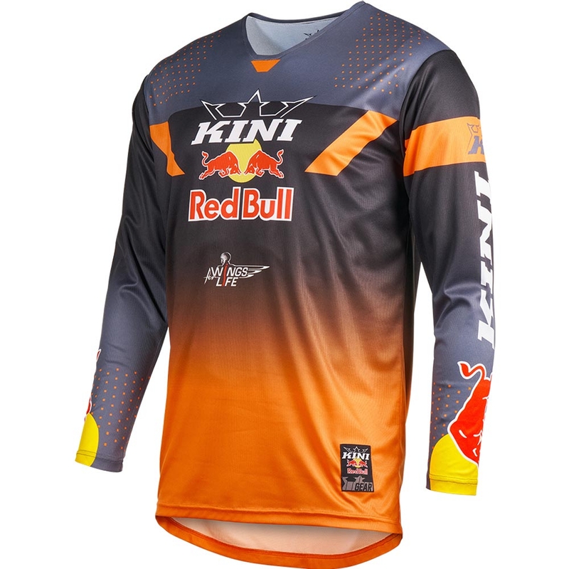 Мотокрос фланелка KINI Red Bull 2.0 MXC сиво-оранжева