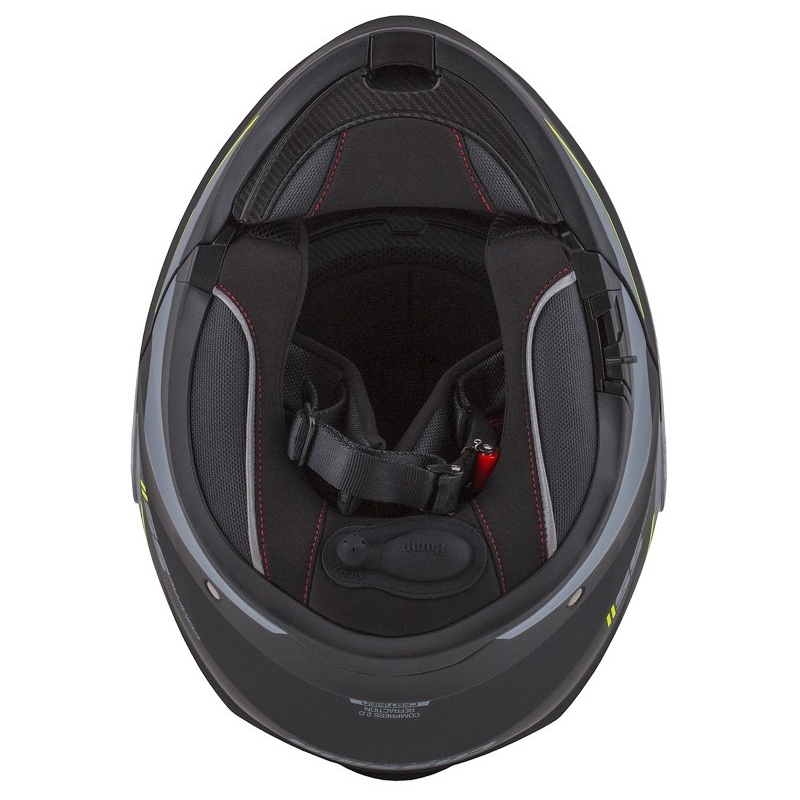 Каска за мотоциклет Cassida Compress 2.0 Refraction черно-сиво-синьо-жълта разпродажба