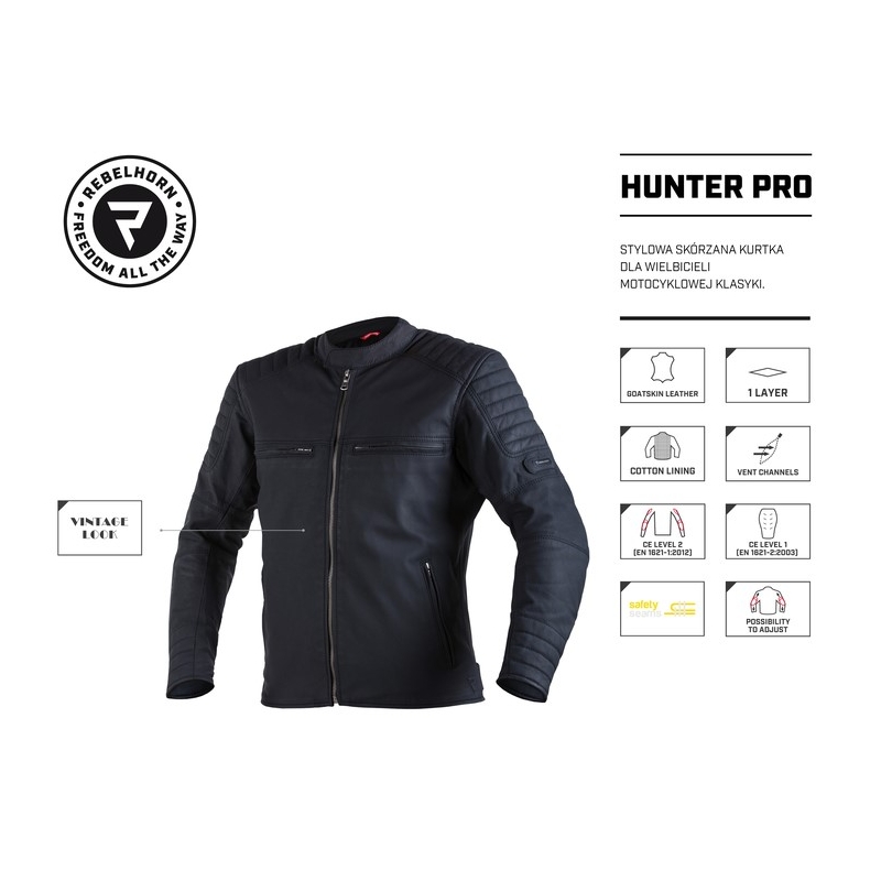 Rebelhorn Hunter Pro Black Мотоциклетно яке разпродажба