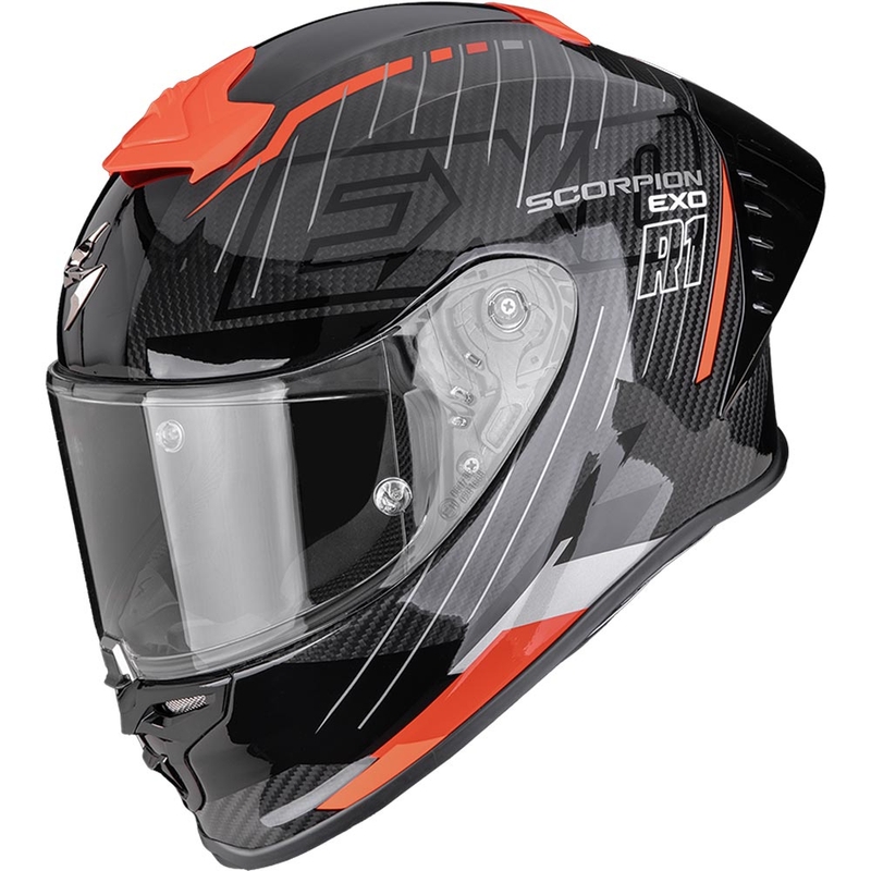 Scorpion EXO-R1 EVO II Air Surge каска за мотоциклет с пълно лице, черно-червена