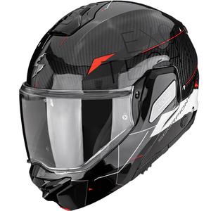 Scorpion EXO-TECH II Carbon Viator каска за мотоциклет, черно-бяло-червено