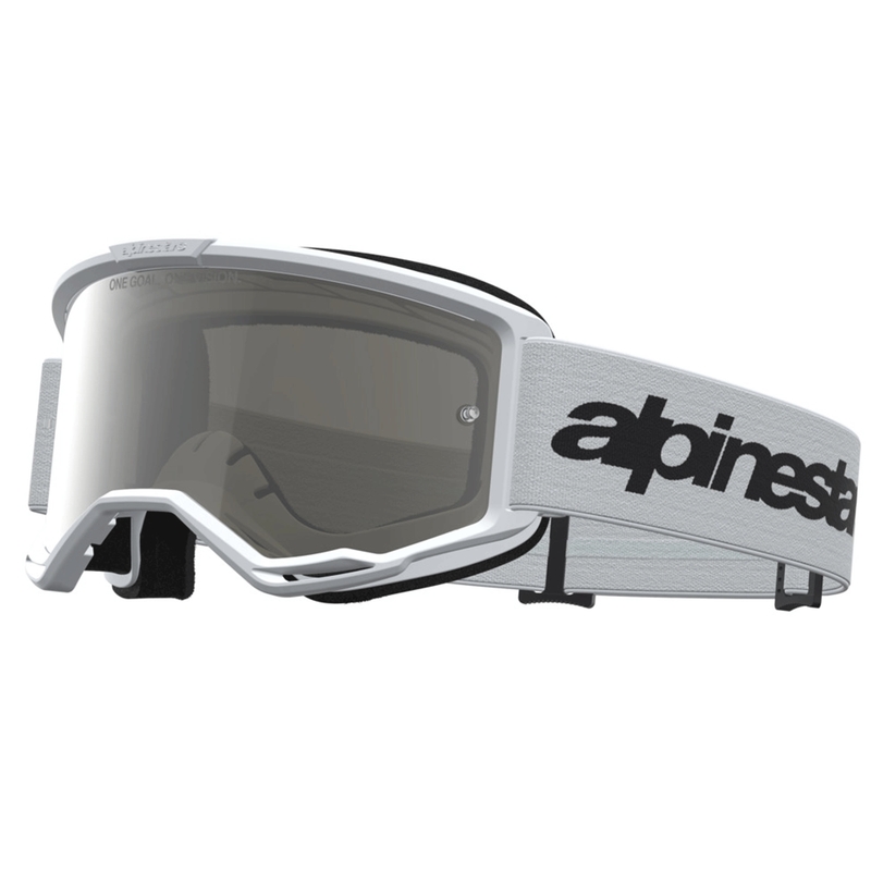 Мотокрос очила Alpinestars Vision 3 Wordmark, бяло-черни