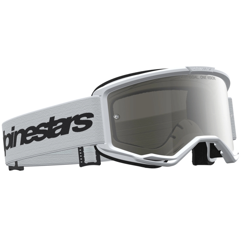Мотокрос очила Alpinestars Vision 3 Wordmark, бяло-черни