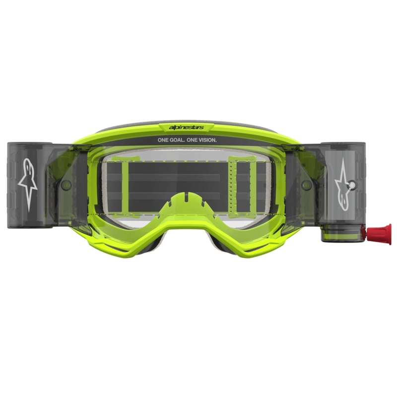 Мотокрос очила Alpinestars Vision 5 Rora Roll-Off, флуоресцентно жълто-черно