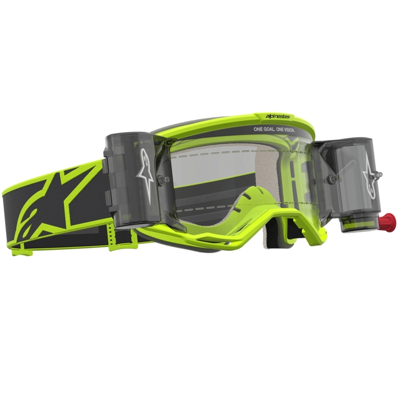 Мотокрос очила Alpinestars Vision 5 Rora Roll-Off, флуоресцентно жълто-черно