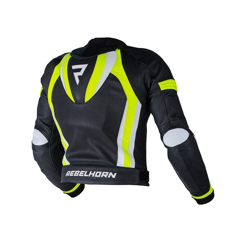 Bunda na motorku Rebelhorn Piston II PRO černo-bílo-fluo žlutá výprodej