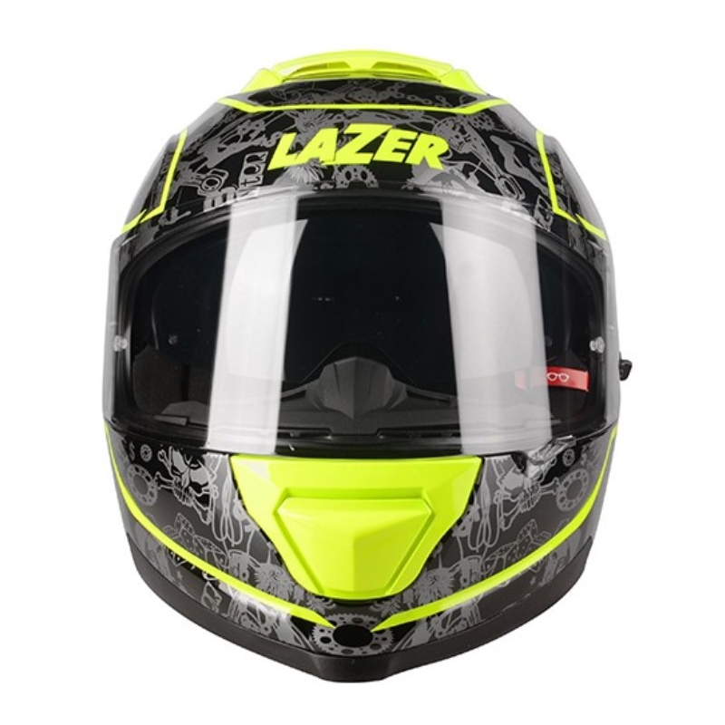 Lazer Rafale SR $13 Оригинална черно-сиво-флуо-жълта интегрална мотоциклетна каска разпродажба