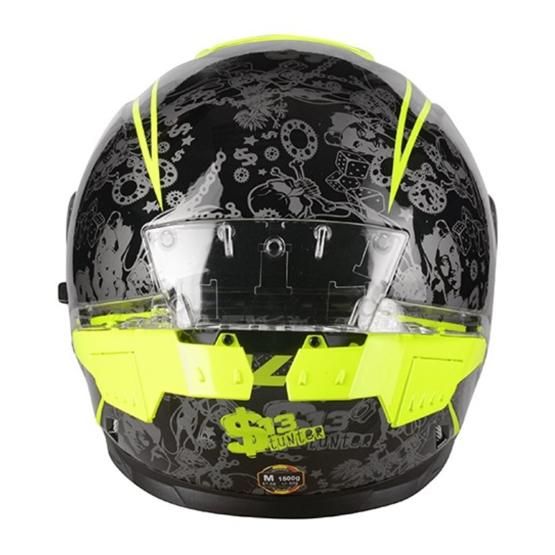 Lazer Rafale SR $13 Оригинална черно-сиво-флуо-жълта интегрална мотоциклетна каска разпродажба