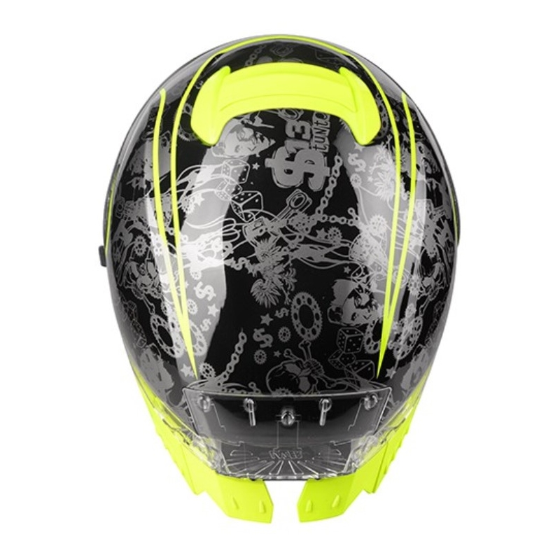 Lazer Rafale SR $13 Оригинална черно-сиво-флуо-жълта интегрална мотоциклетна каска разпродажба