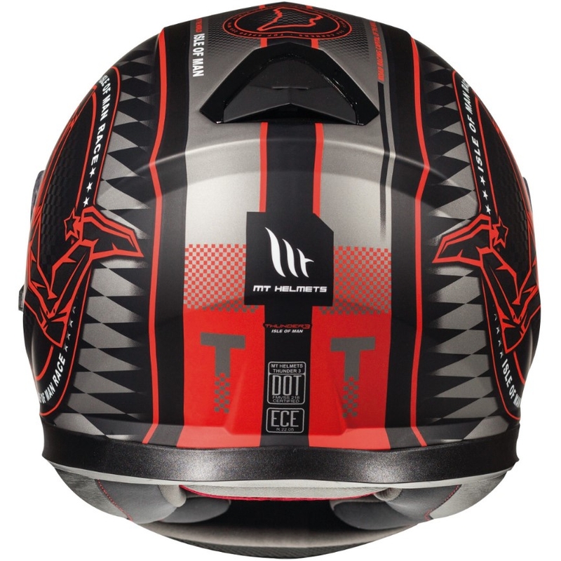 Integrální přilba na motorku MT Thunder 3 SV Isle Of Man černo-šedo-červená výprodej
