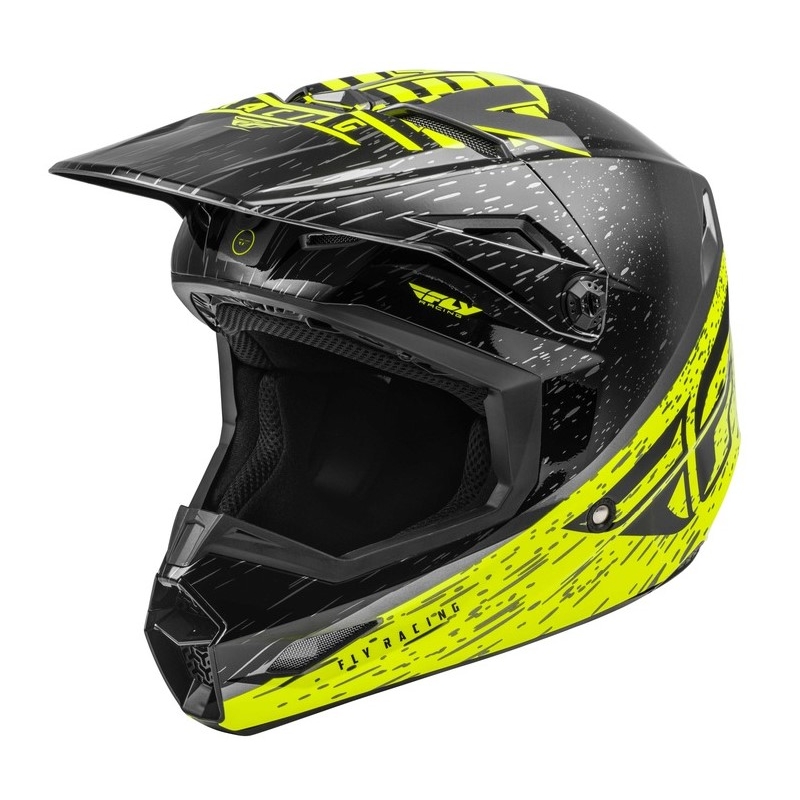 Motokrosová přilba FLY Racing Kinetic K120 černo-šedo-fluo žlutá