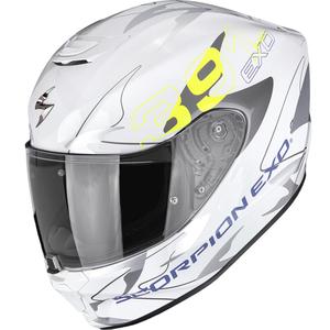 Scorpion EXO-391 Key каска за мотоциклет с пълно лице, бяло-сребристо-флуоресцентно жълто