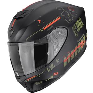 Scorpion EXO-391 Iron каска за мотоциклет с пълно лице, матово черно-зелено-червено