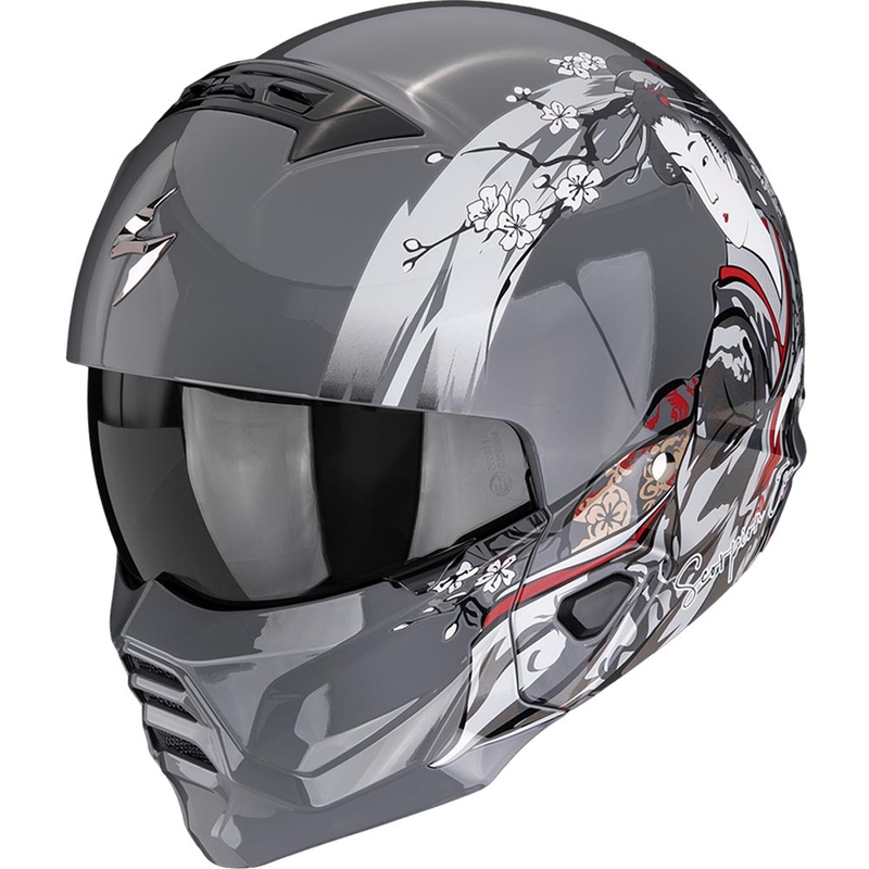 Модулна мотоциклетна каска Scorpion EXO-COMBAT II, цвят Demure silver