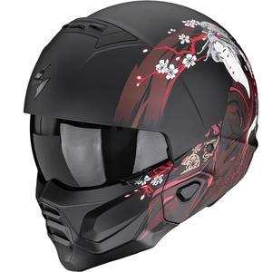 Модулна мотоциклетна каска Scorpion EXO-COMBAT II Demure матово черно-червено