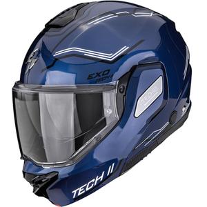 Scorpion EXO-TECH II Dash Мото каска с отваряща се дръжка, синьо-черно-бяла