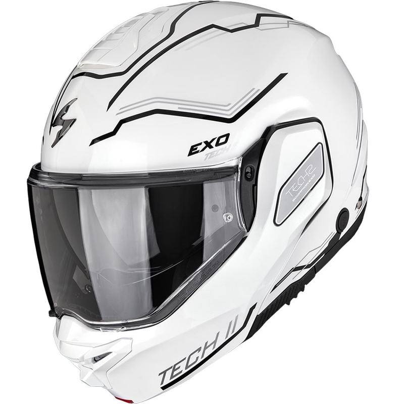 Scorpion EXO-TECH II Dash каска за мотоциклет с отваряне, бяло-сребристо-черно