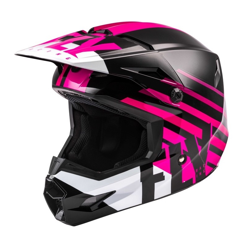 Motokrosová přilba FLY Racing Kinetic Thrive růžovo-černo-bílá