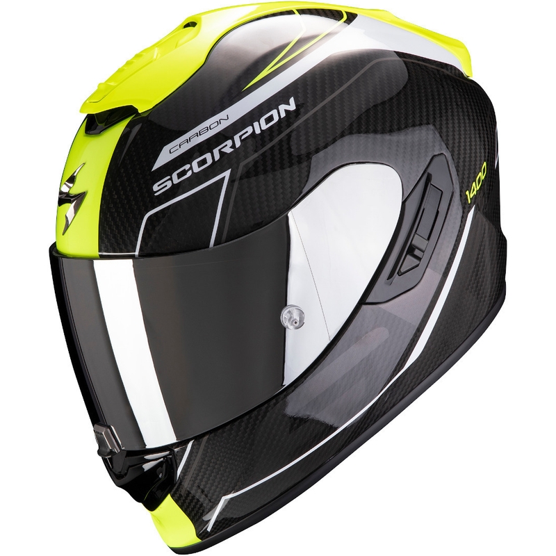 Integrální přilba Scorpion EXO-1400 Carbon Air Beaux černo-bílo-fluo žlutá