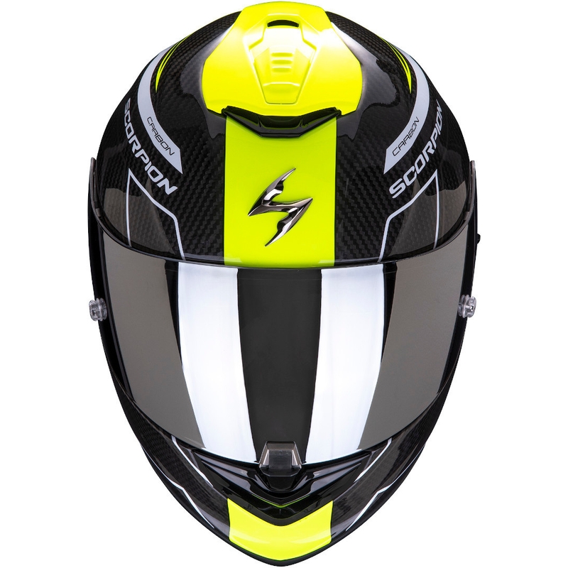 Integrální přilba Scorpion EXO-1400 Carbon Air Beaux černo-bílo-fluo žlutá
