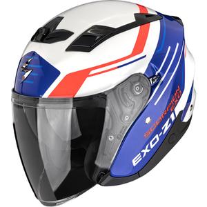 Scorpion EXO-Z1 Prymus отворена мотоциклетна каска бяло-синьо-червено
