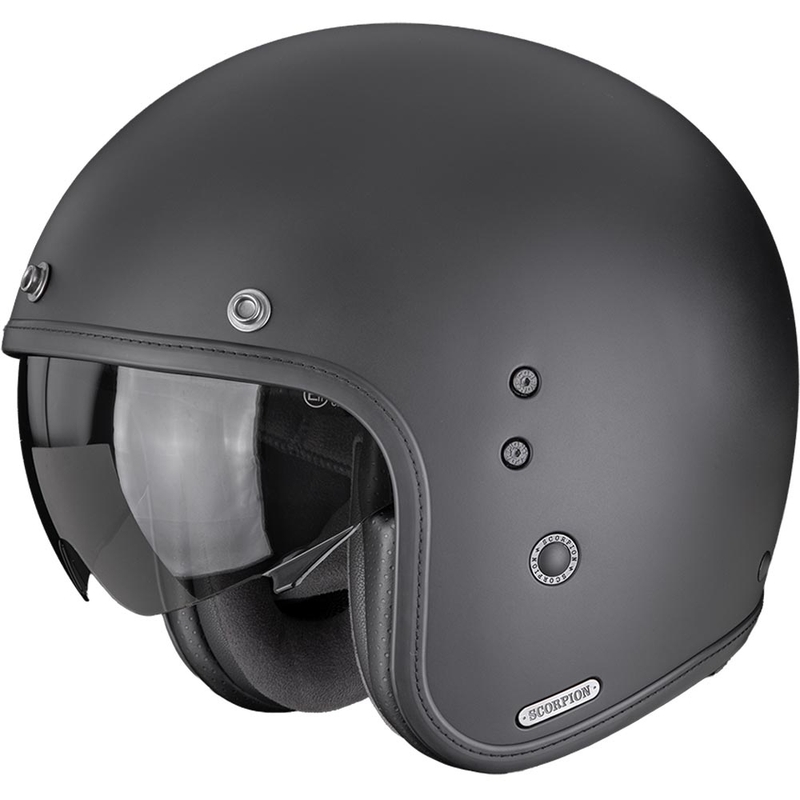 Мотоциклетна каска Scorpion Belfast II Solid с отворено лице, матово черна